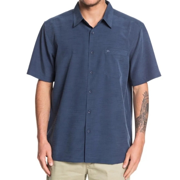 Quik Silver Centinela Premium Anti Wrinkle Comfort Fit Button Up Shirt Size XXL - Picture 1 of 7